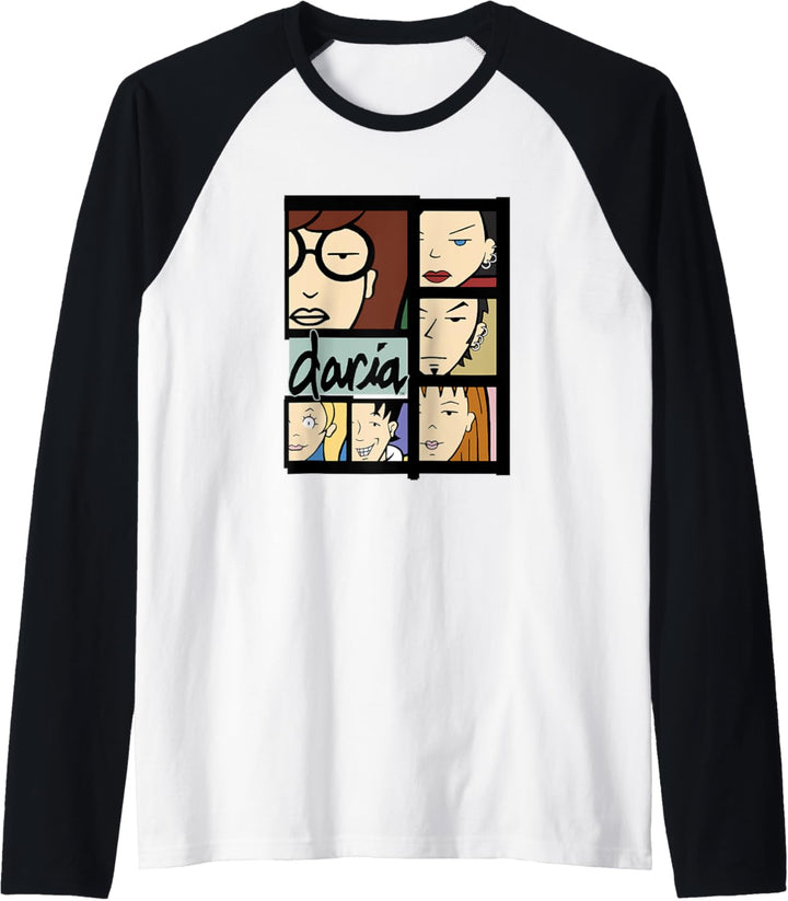 Daria Character Panels Logo Raglan