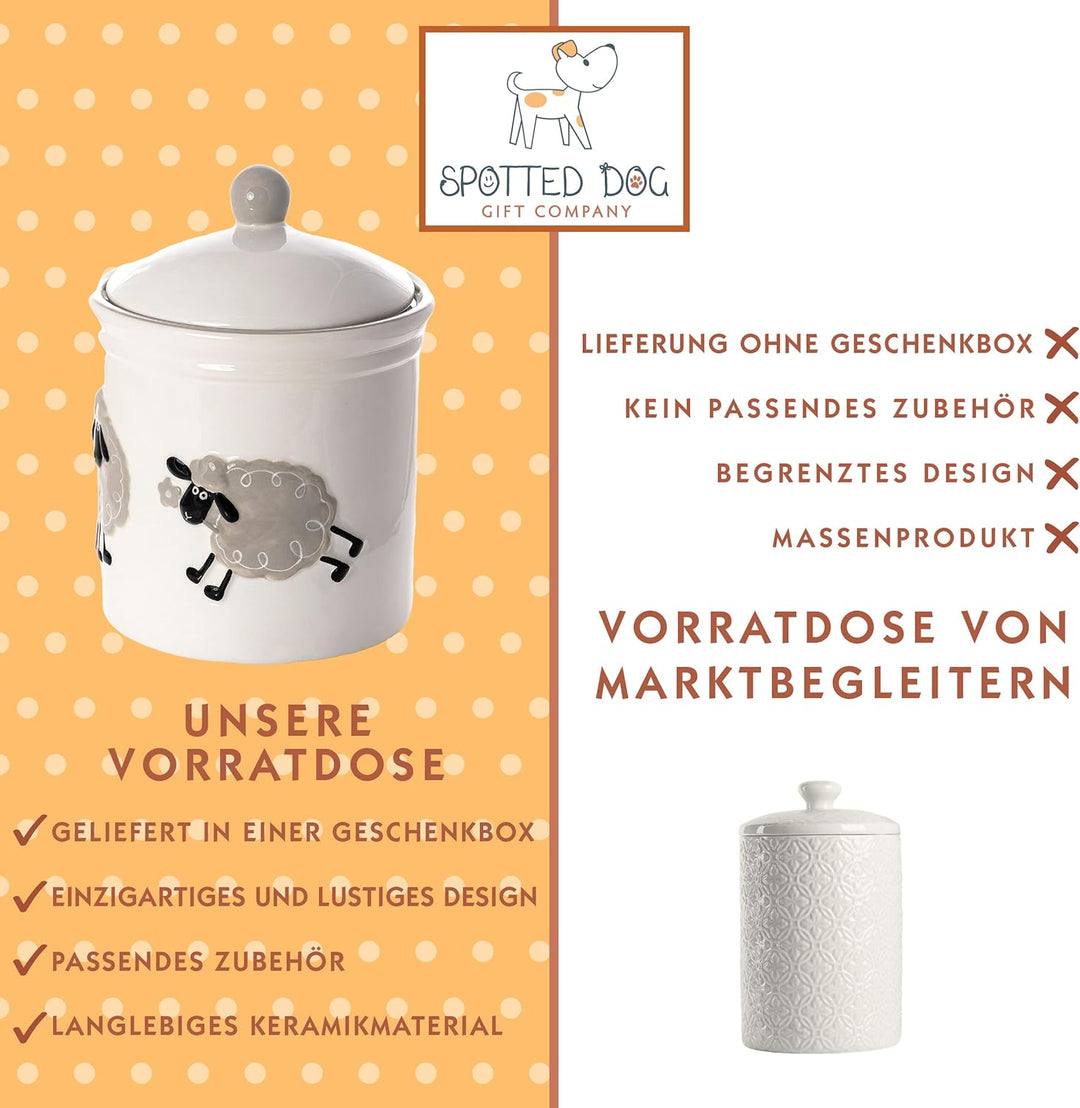 SPOTTED DOG GIFT COMPANY Keksdose Keramik mit Deckel Luftdicht - Grosser Vorratsdose Vorratsbehälter