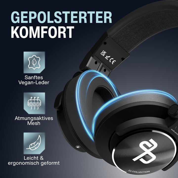 audio pirates - John DJ - Over-Ear Kopfhörer – Kopfhörer Klinkenstecker mit Case, DJ-Sound, 3m Kabel