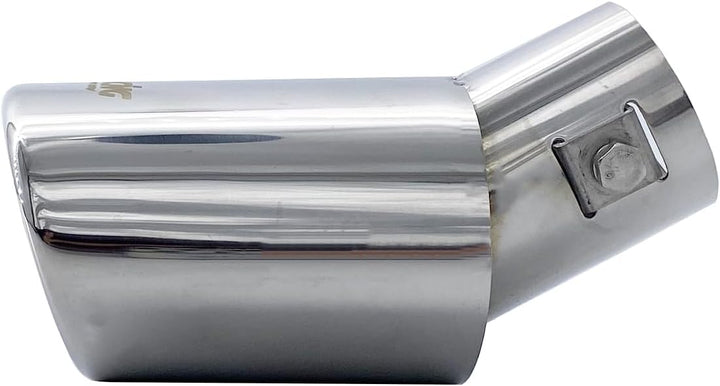 Simoni Racing Auspuffblende Oval/Schräg Edelstahl - 87x66xL150 - Anschluss ->48mm