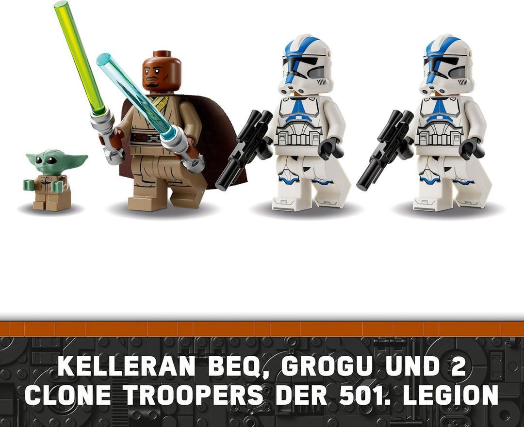 LEGO Star Wars Flucht mit dem BARC Speeder, The Mandalorian Set, Spielzeug-Bike mit Seitenwagen, ent