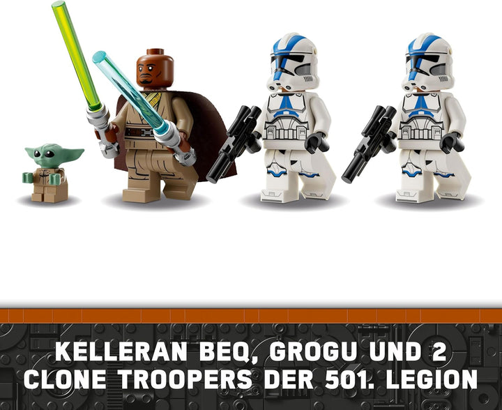 LEGO Star Wars Flucht mit dem BARC Speeder, The Mandalorian Set, Spielzeug-Bike mit Seitenwagen, ent
