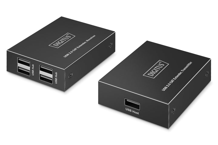 DIGITUS USB 2.0 über Ethernet-Extender – 4-Port USB-A Hub – 150m Reichweite mit Cat 6 Netzwerkkabel