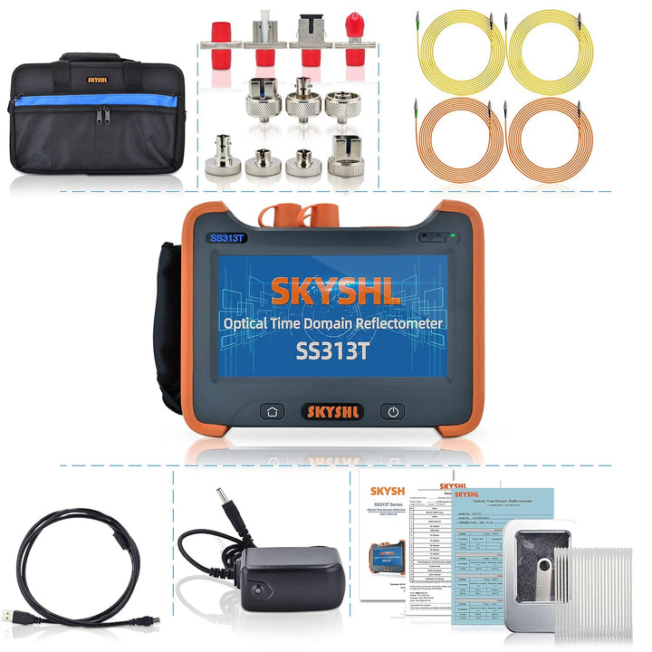 MM 850nm/20dB + 1300nm/26dB und SM 1310nm/32dB + 1550nm/30dB LWL OTDR Glasfaser Tester mit OPM+OLS+V