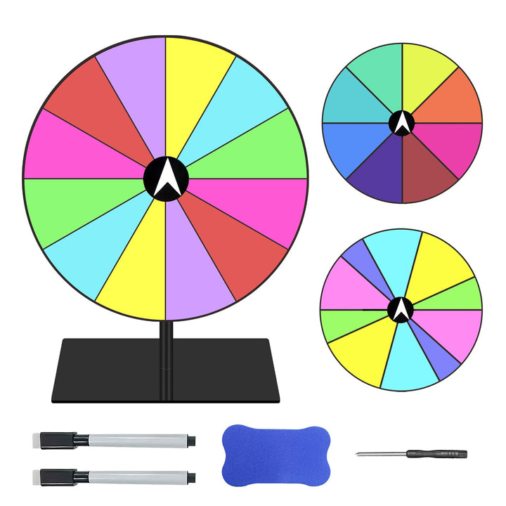 8/10/12 Slots Glücksrad zum Drehen 20cm Gluecksrad zum Selbstgestalten mit Ständer Drehendes Preisra