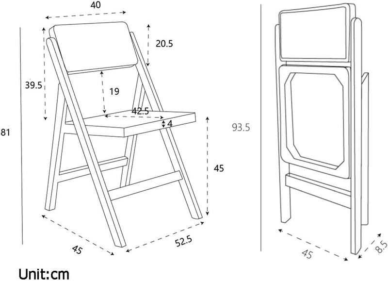 Mgchowue Holz Klappstuhl, Tragbar Rattan-Geflecht Verbreiterter Sitz Esszimmerstühle für Wohnzimmer,