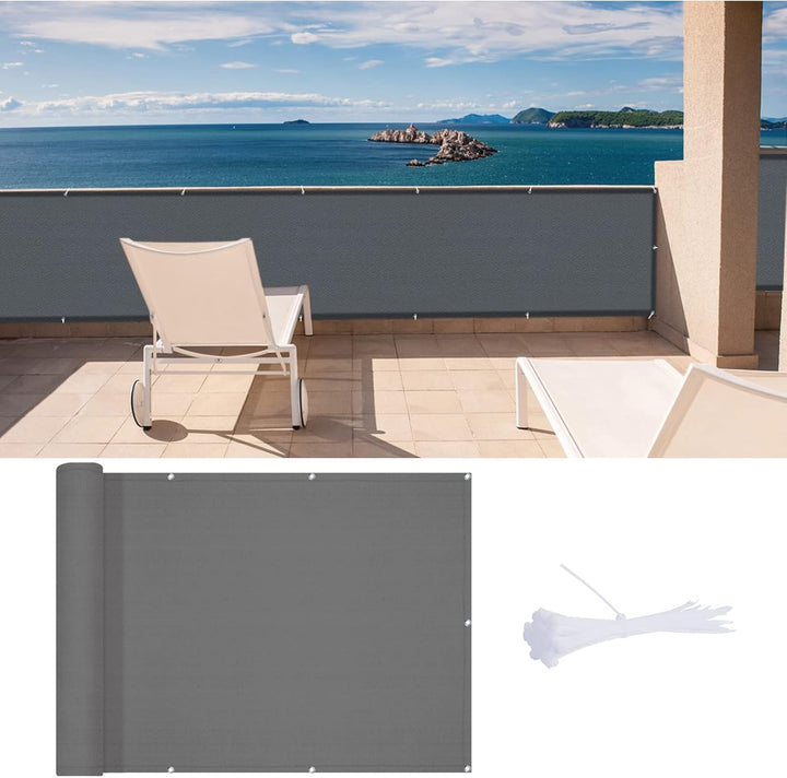 LOVE STORY Balkon-Sichtschutz 100x500cm mit HDPE-Gewebe,Luftdurchlässige Netz-Balkonverkleidung mit