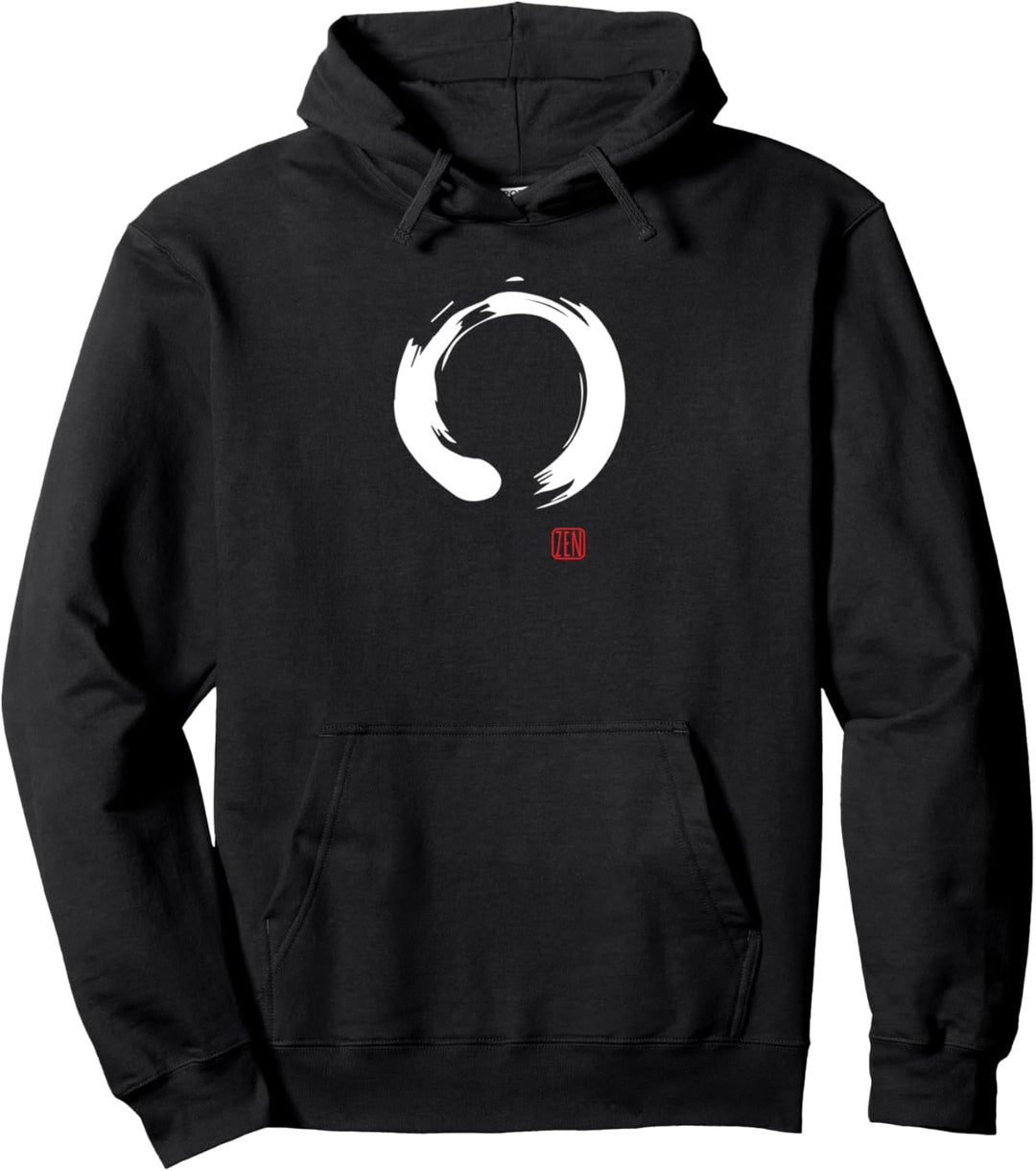Zen Kalligraphie Buddhistisches Enso Kreis Pullover Hoodie