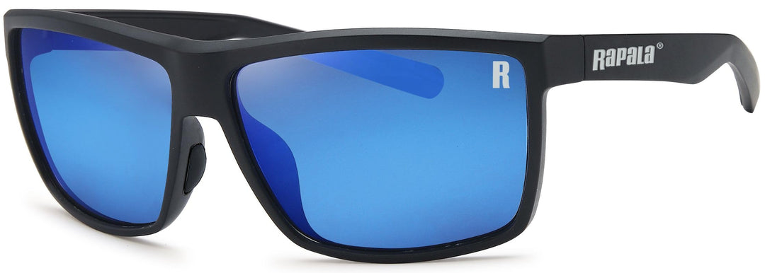 Rapala Lunettes Rockfish Matte Black Blue M - Blue Mirror Lens I Matte Black Frame - RA4226010