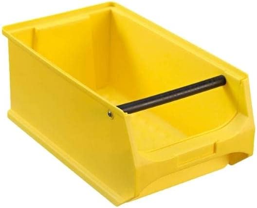 SparSet 5x Gelbe Sichtlagerbox 4.1 mit Griffstange | HxBxT 15x20x35cm | 7,2 Liter | Sichtlagerbehält