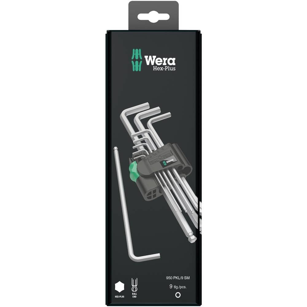Wera 950 PKL/9 SM N SB Winkelschlüsselsatz, metrisch, gestellverchromt, 9-teilig
