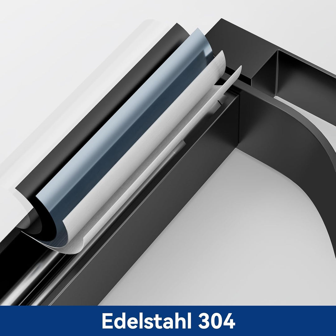 CECIPA Wasserhahn Bad Schwarz Hoch, Waschtischarmatur Wasserfall, Armatur Badezimmer Edelstahl, Wasc