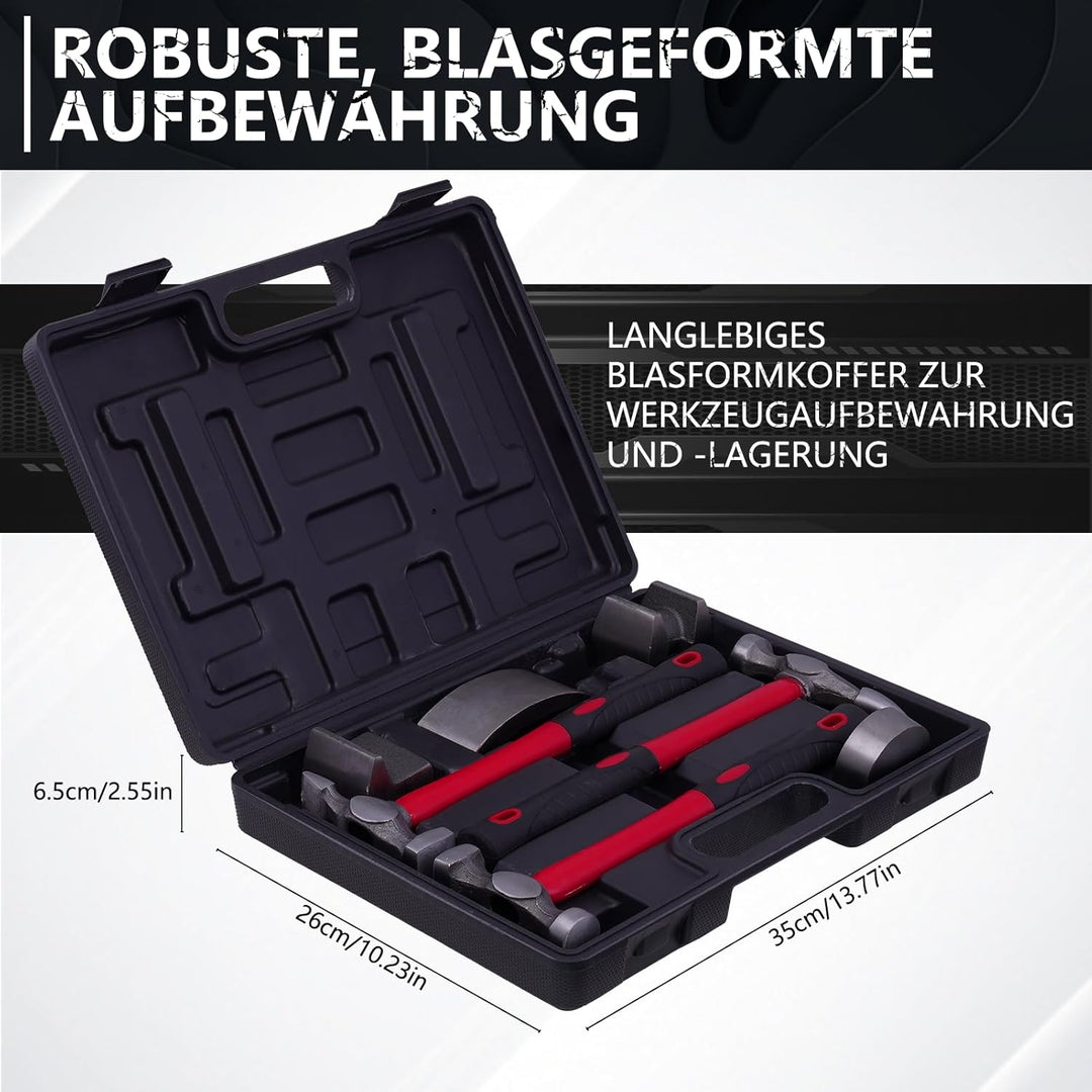 Teodute 7 Stück Karosserie Reparatur Set, Ausbeulwerkzeug Blech KFZ Karosserie Ausbeulsatz Dellen Re