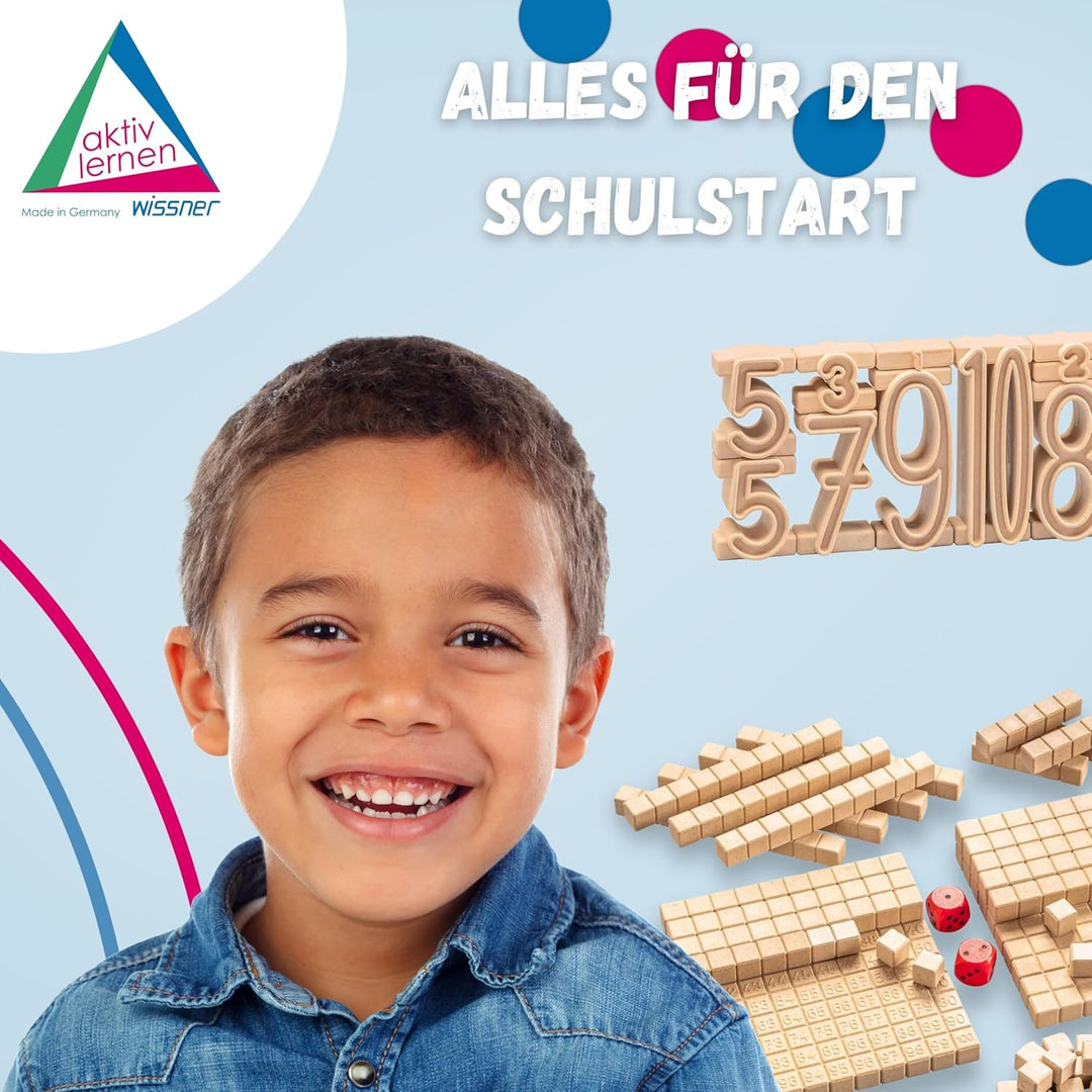 WISSNER® RE-Wood Montessori Stapelzahlen (11 Stück) – Lernspielzeug 11 Teile, 11 Teile