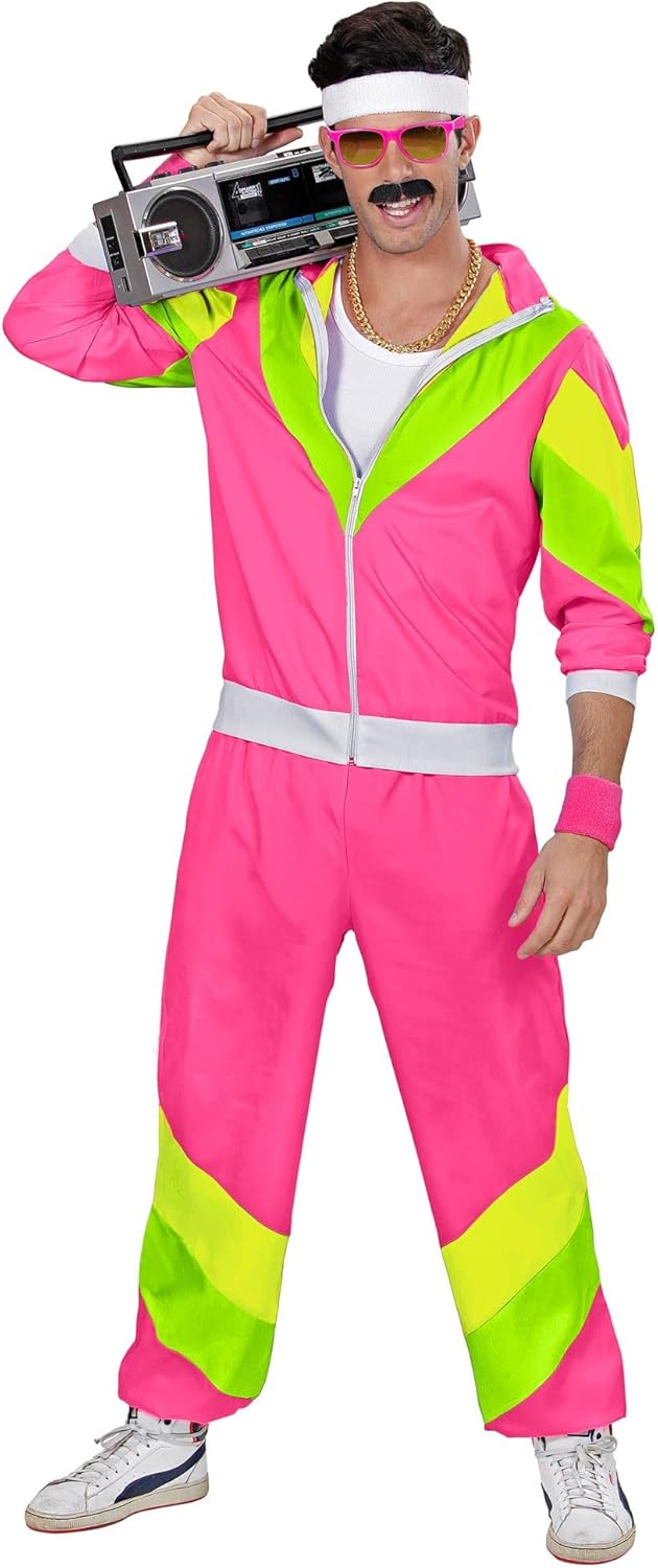 W WIDMANN MILANO Party Fashion - Trainingsanzug, 80er Jahre Outfit, Jogging, Bad Taste, Faschingskos