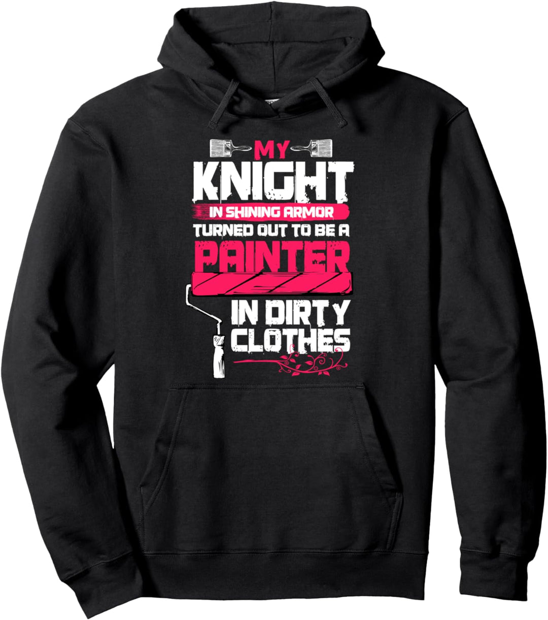 Malerfrau lustig mein Ritter in glänzender Rüstung Pullover Hoodie