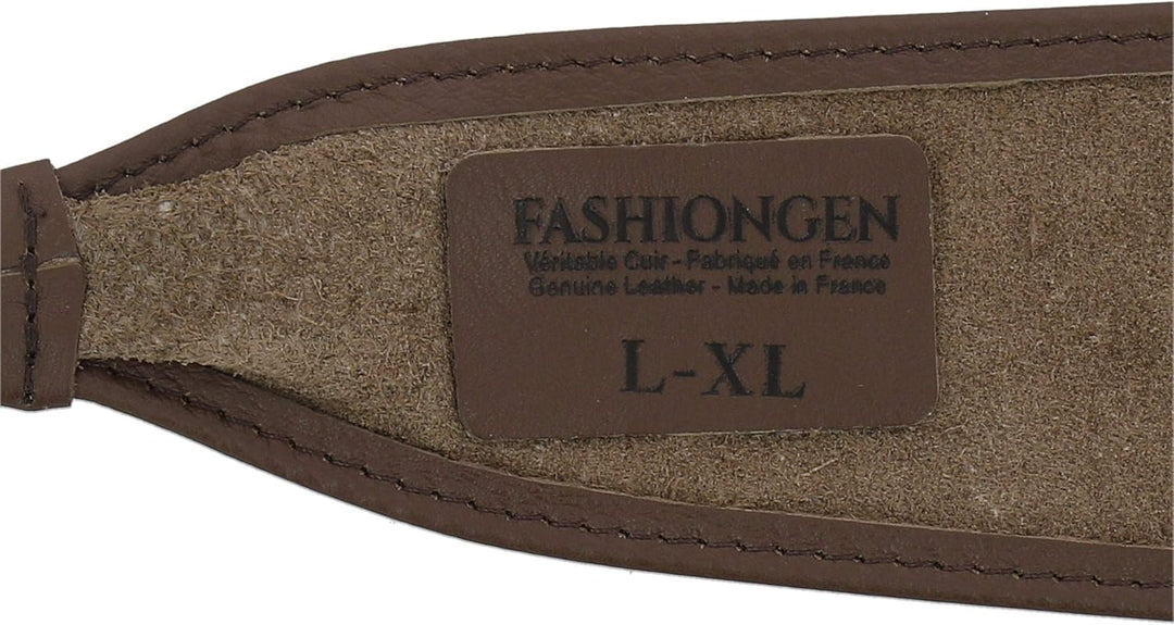FASHIONGEN - Echtem Rindsleder Vollnarbenleder Obi Gürtel für Damen, Bindgürtel, CASSIANE S-M Braun,