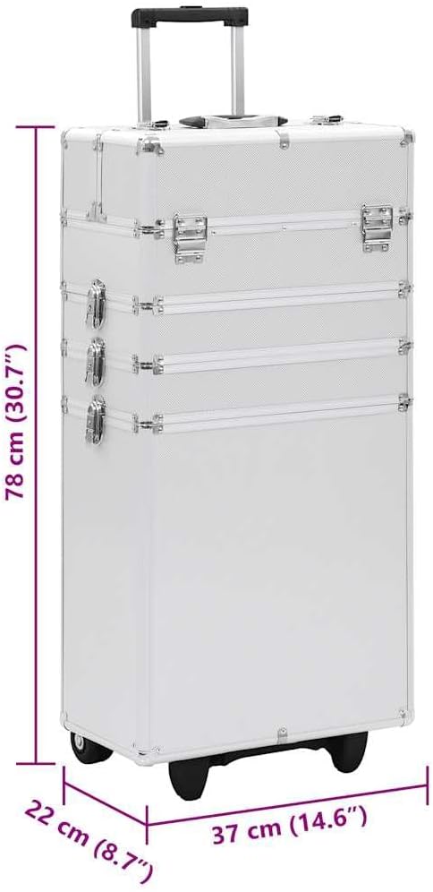 vidaXL Kosmetikkoffer mit 4 Etagen Ablagen Beauty Case Schminkkoffer Friseurkoffer Schmuckkoffer Tro