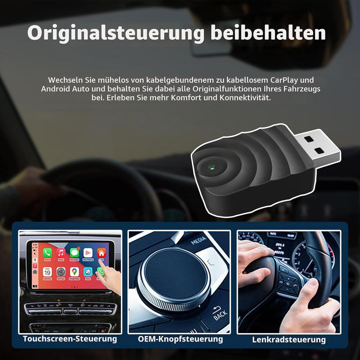 Sunweyer S21 Wireless CarPlay und Android Auto Adapter, 2 in 1 Auto Konnektivität Dongle, Plug & Pla