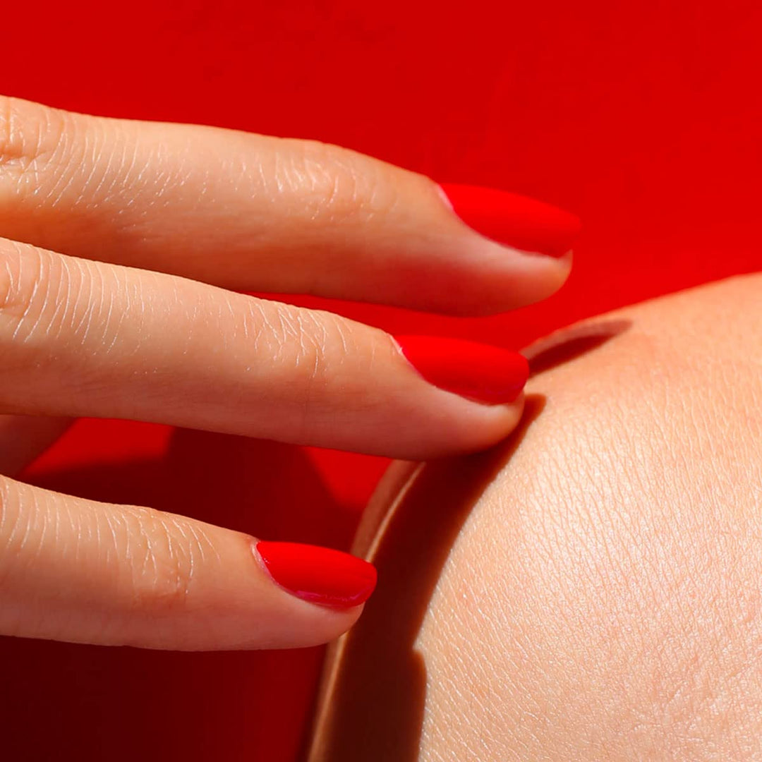Manucurist Green Flash™ Gel Nagellack Kräftiges Orangerot Poppy Red - Hema Free UV Lack, 12-Free Lac