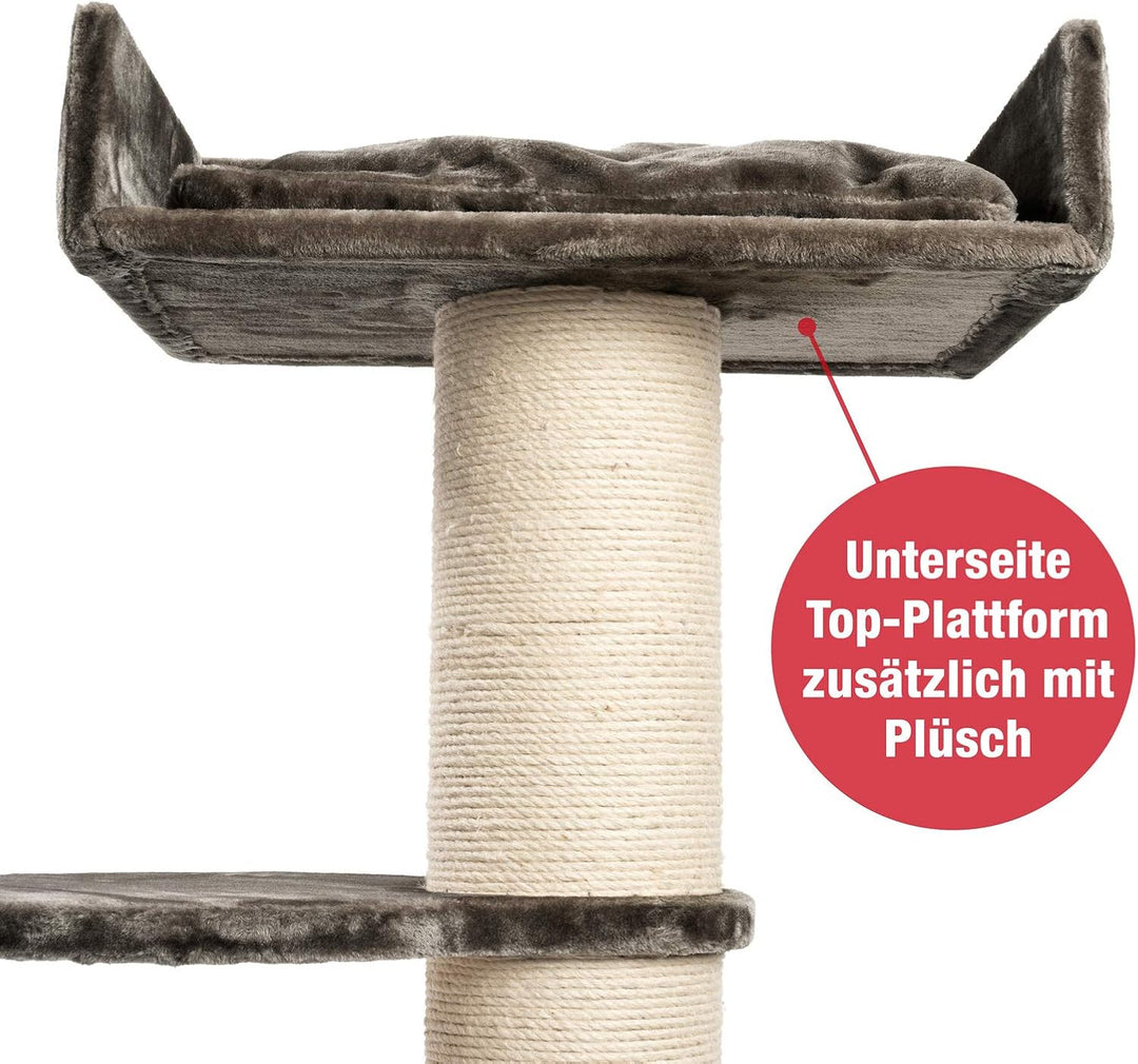 JAMAXX Premium 155cm XXL Kratzbaum für grosse schwere Katzen 20cm extra-starker Stamm, 4cm Starke Bo