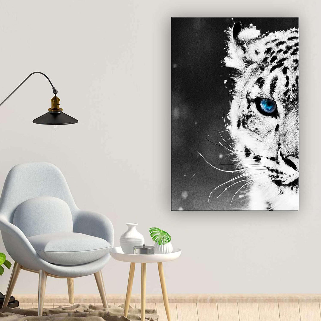 Startonight Leinwandbilder Schwarz und Weiss Leopard Auge, Doppelansicht Überraschung Modernes Dekor
