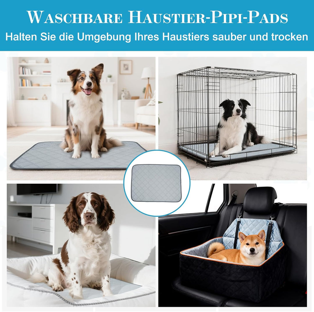 Hunde Autositz für Mittlere Hunde oder 2 Kleine, Abnehmbar & Waschbarer Hundesitz Auto mit Welpenunt