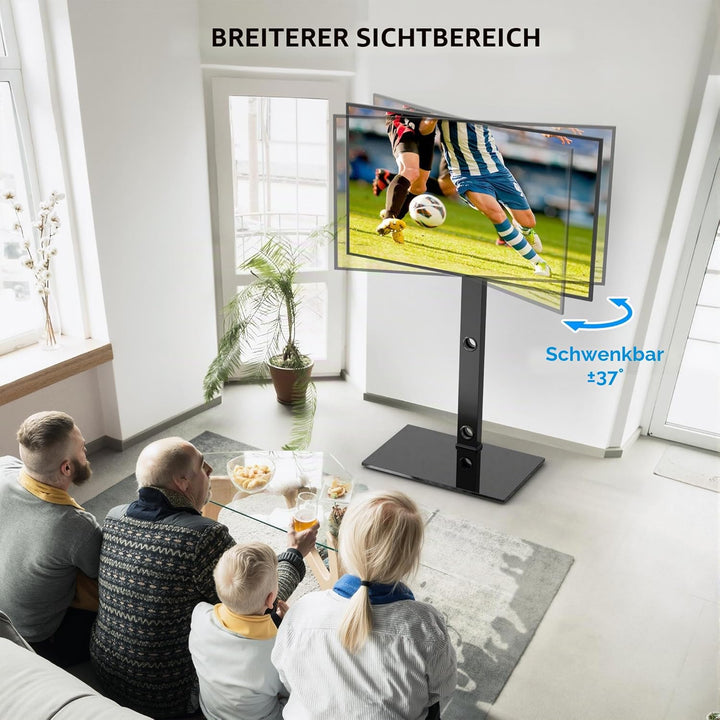 BONTEC TV Ständer Standfuss Fernsehstand für 30-70 Zoll Flach & Curved Fernseher bis zu 40 kg, Schwe
