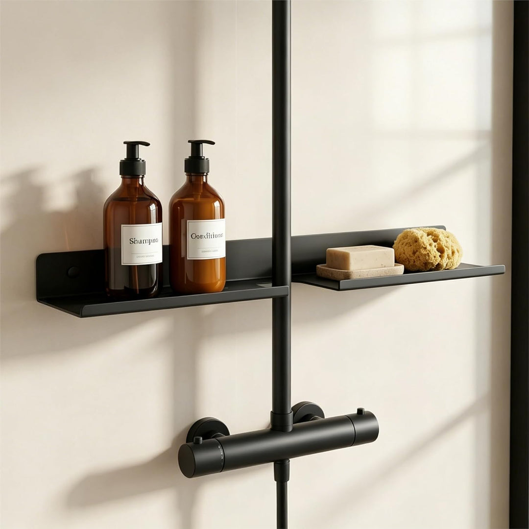 doporro Waschbecken Ablage 60 cm über dem Wasserhahn, Badezimmer Regal ohne Bohren oder zum Bohren,
