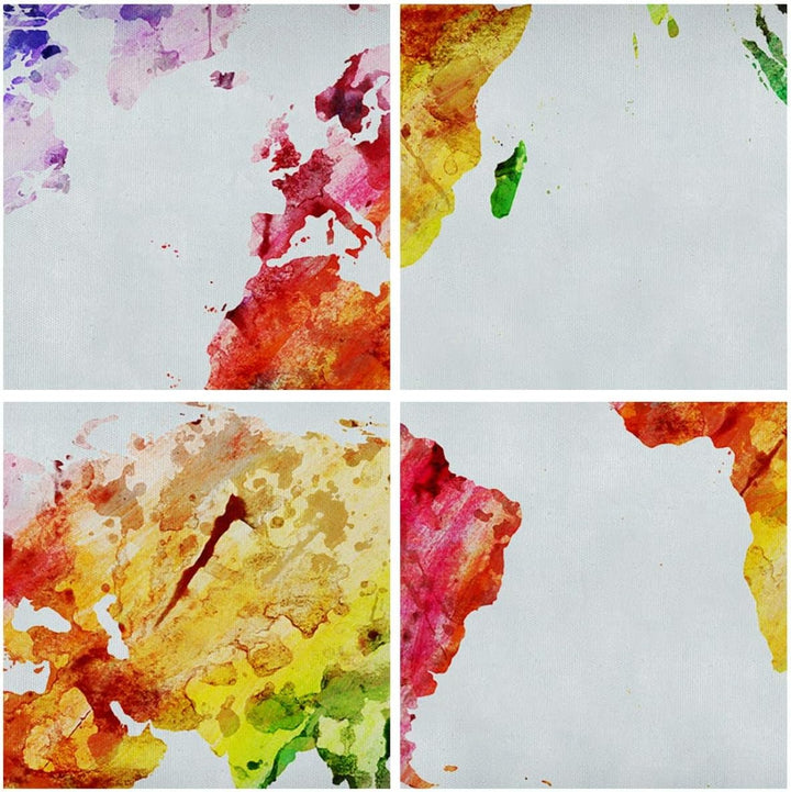 Bilder auf Leinwand Welt Karte Bunt Kontinente Leinwandbild mit Rahmen 45x80cm Wandbilder Dekoration