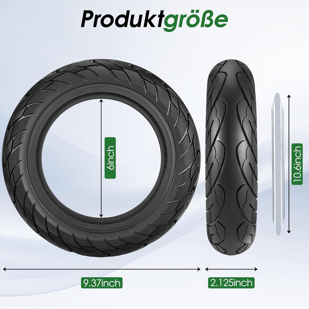 COASTA 2 Stück 10x2.125 Solid Reifen Schlauchloser - Passend für Vollgummireifen für Xiaomi 4Pro/4Li