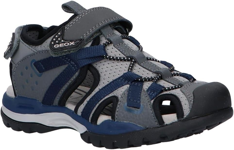 Geox Herren J Borealis Boy B Geschlossene Sandalen 30 EU Schwarz Dk Grey Navy C0739, 30 EU Schwarz D