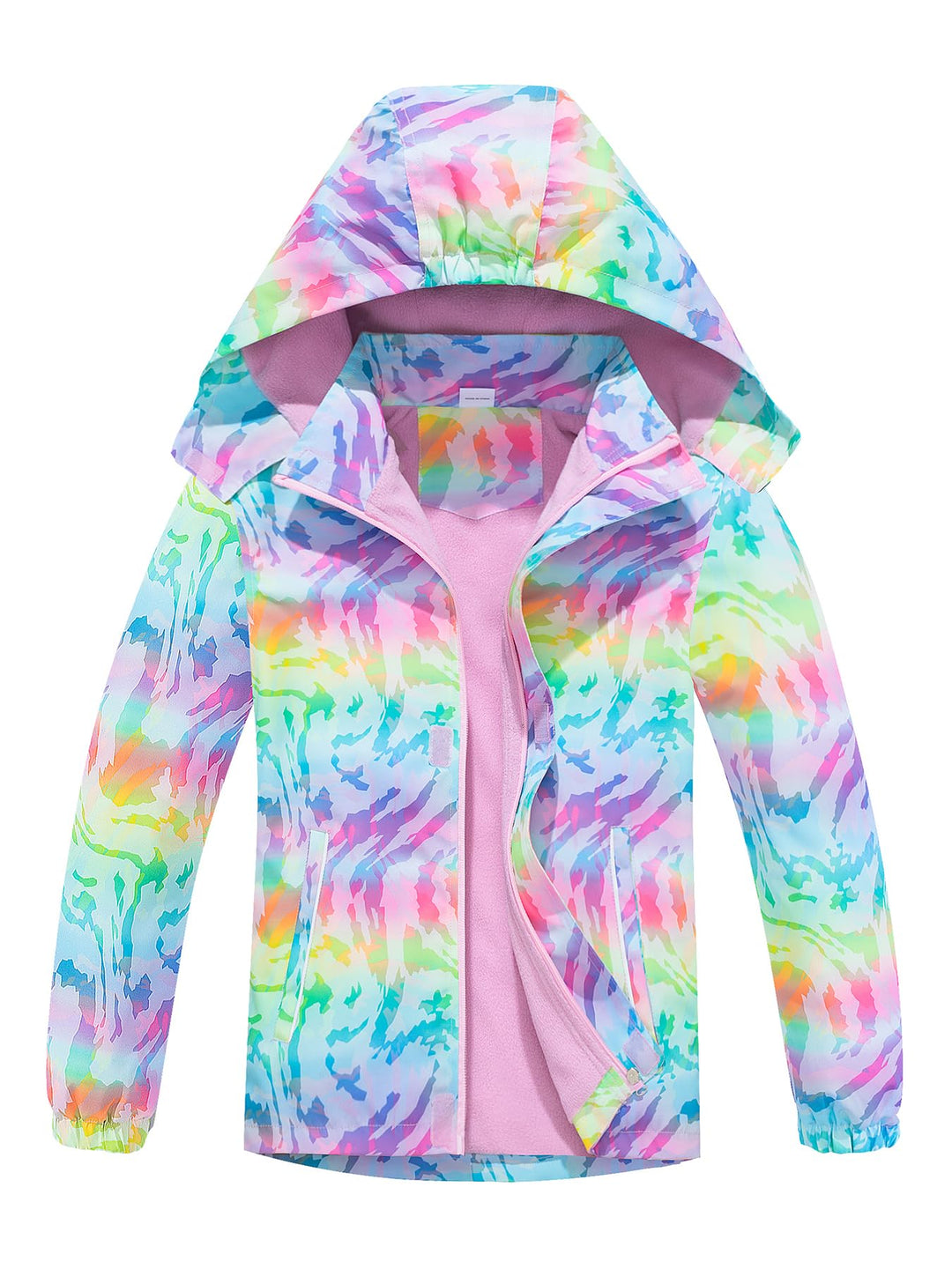 SERENYOU Mädchen Übergangsjacke Gefütterte Regenjacke mit Abtrennbare Kapuze 120 Stil 1, 120 Stil 1