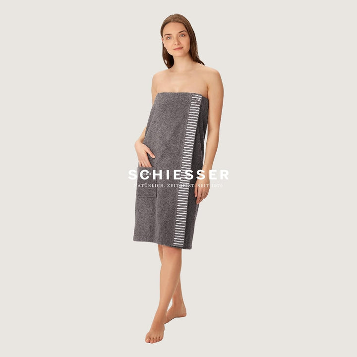 Schiesser Saunakilt Rom für Damen aus saugstarkem Baumwoll-Frottier (Grössen S - XXL), Made in Green