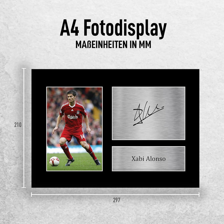 HWC Trading A4 Xabi Alonso Liverpool Geschenke Gedrucktes Signiertes Autogramm Foto für Fussball Anh