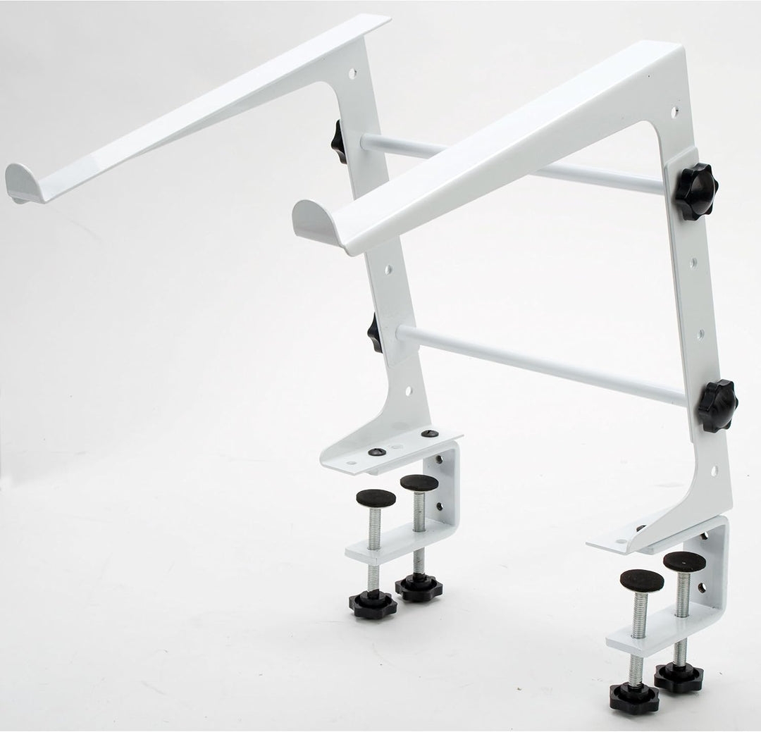 Fame Audio LS-1 SNOW Laptop Stand, Stabiler Verstellbarer, Ideal für DJs, Musiker, Techniker, Inklus