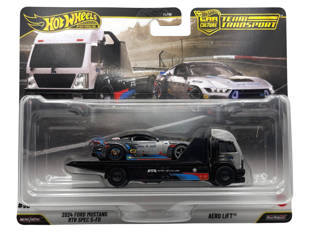 Hot Wheels Premium Team Transport #90 2024 Ford Mustang RTR Spec 5 FD Aero Lift Car Culture Modellau