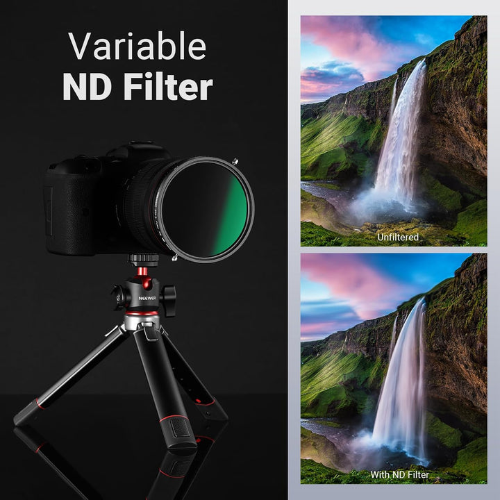 NEEWER 2 in 1 46mm Variable ND Filter ND2-ND32&amp;CPL (Zirkular Polfilter) No X Cross Variabel Graufilt