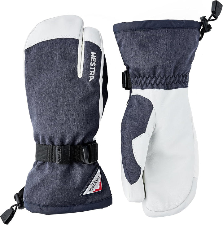Hestra Unisex Powder Gauntlet 3-Finger Handschuh Isolierte Winddichte Lederhandschuhe für Alpinski &