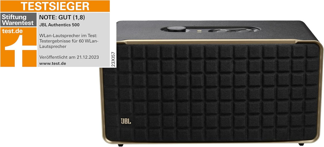 JBL Authentics 500 Hi-Fidelity Smart Home Lautsprecher – 70er Jahre Retro-Design Bluetooth Box – Mit