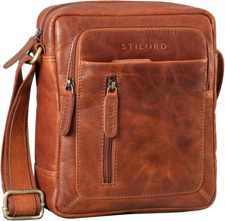 STILORD 'Jamie' Herren Ledertasche - Perfekt für Reisen & Alltag - Kleine Vintage Messenger Bag für
