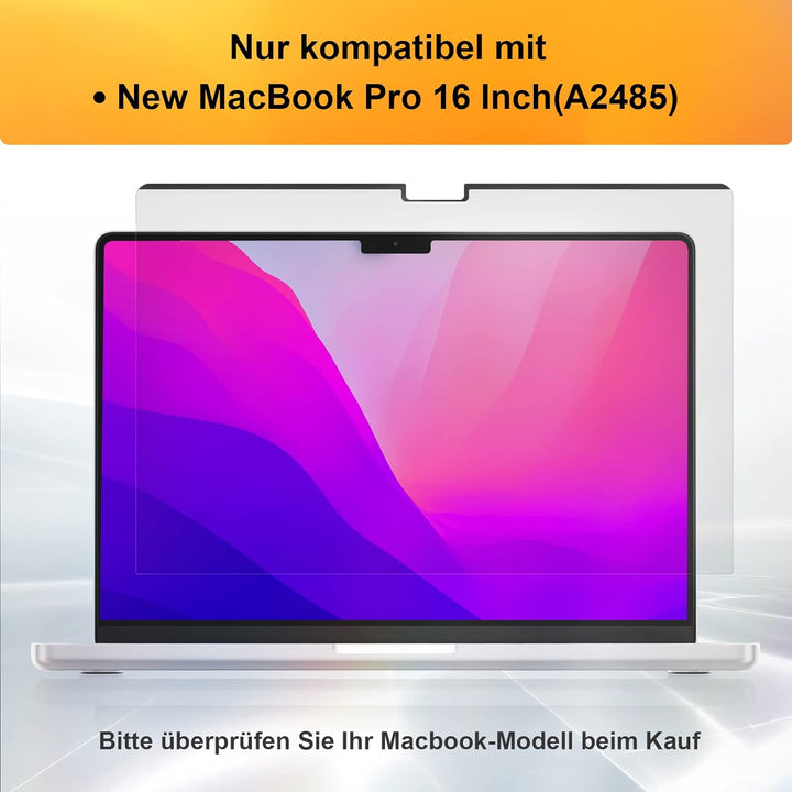 Magnetischer Blickschutzfolie Kompatibel Mit Apple MacBook Pro 16 Zoll 2021-2023 M1/M2 Pro/Max A2485