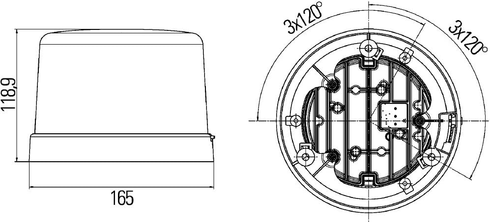 HELLA Rundumleuchte - LED Warnleuchte - KL 7000 - 12V / 24V - blau - Anbau/geschraubt - Kabel: 200mm