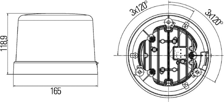 HELLA Rundumleuchte - LED Warnleuchte - KL 7000 - 12V / 24V - blau - Anbau/geschraubt - Kabel: 200mm