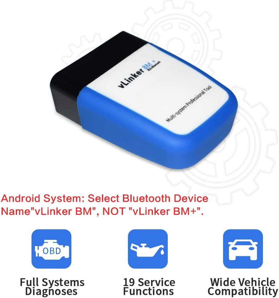 OBDII Bluetooth, TONWON Vgate vLinker BM+ OBD2 diagnosegerät OBD Adapter Kontrollieren Sie die Motor