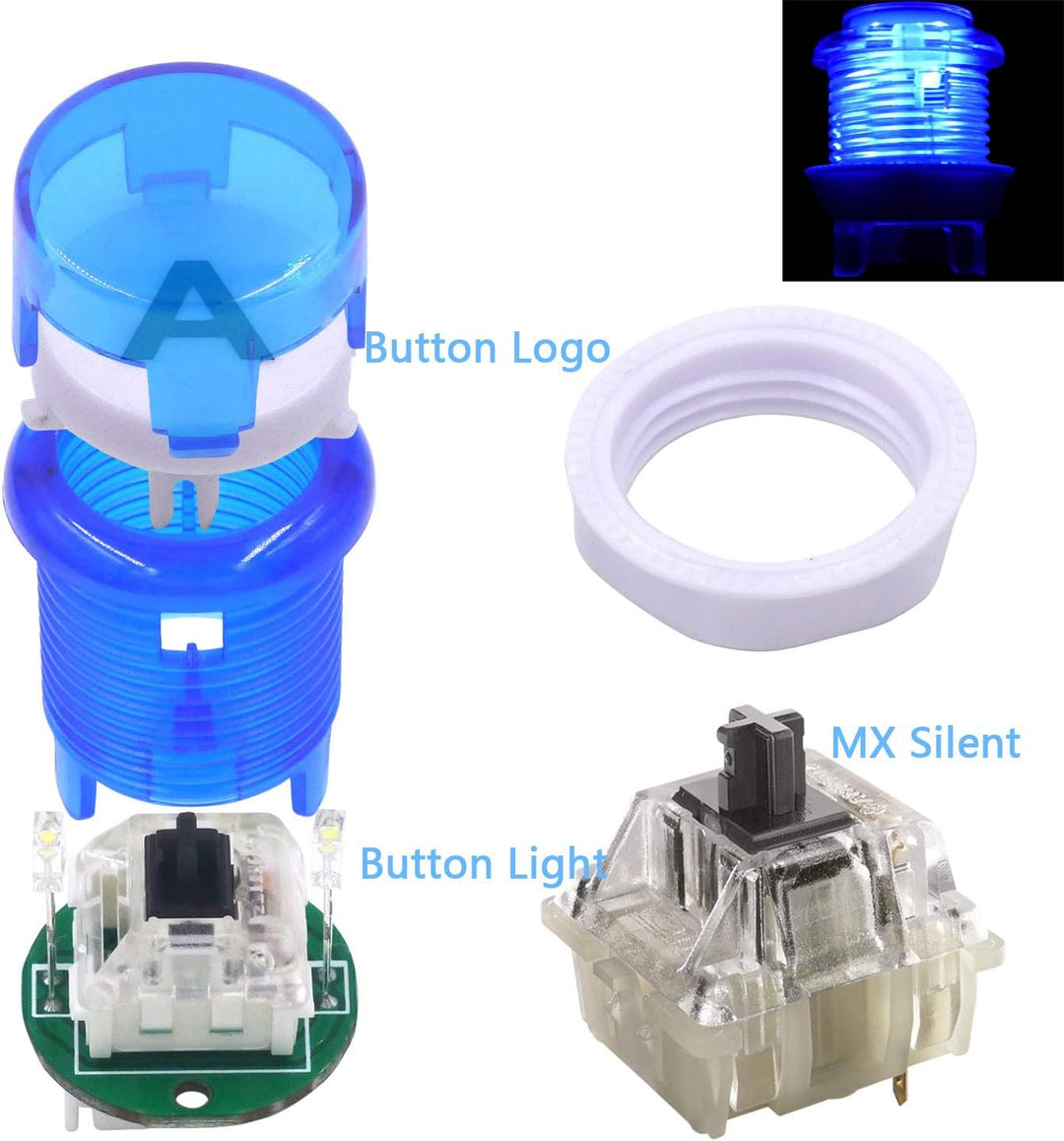 SJ@JX Arcade Game LED DIY Kit Mechanische Tastatur Schalter Arcade LED Taste LED Joystick Controller