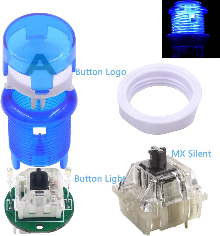 SJ@JX Arcade Game LED DIY Kit Mechanische Tastatur Schalter Arcade LED Taste LED Joystick Controller