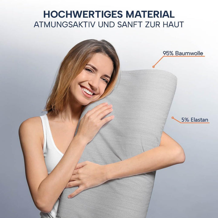 casimum® Kissenbezug aus Baumwolle für Nackenstützkissen mit Reissverschluss. Kopfkissen Schonbezug