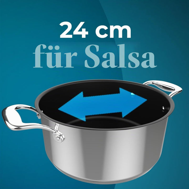 Cecotec Polka Classy 24 Pot Stahl, Durchmesser 24 cm, Fassungsvermögen 4 l, Edelstahl 18/10, Antihaf