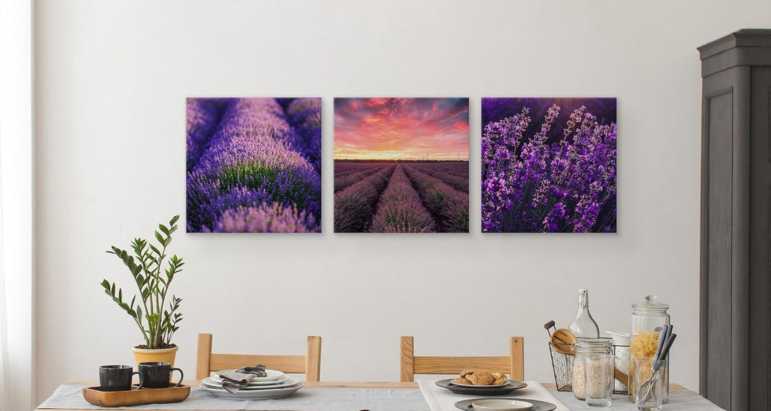 Muralo - Wandbilder Set - Leinwand Bilder Set Aufhängefertig - Bilder für Küche- Moderne Wanddeko -